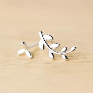 925 Sterling Silver Leaf Stud Earrings